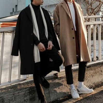 Notch Lapel Single-Breasted Midi Coat