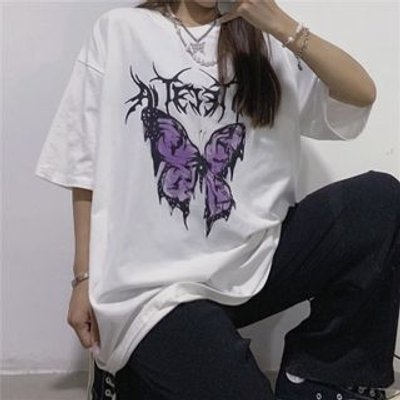 Short-Sleeve Butterfly Print T-Shirt