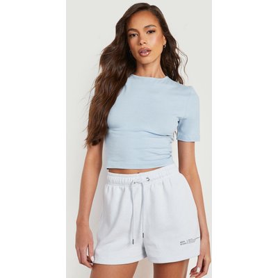 Womens Tall Basic Short Sleeve Crop Top - Blue - 14, Blue