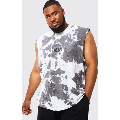 Mens Multi Plus Tie Dye Virtue Print vest, Multi