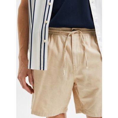 Selected Homme Mens Cotton Rich Elasticated Shorts - Ecru, Ecru