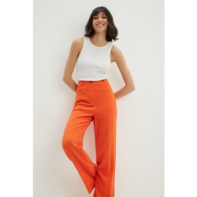 Womens Tall Linen Look Wide Leg Trousers