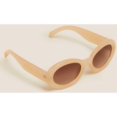 M&S Womens Extended Oval Sunglasses - Sand, Sand,Lilac Mix