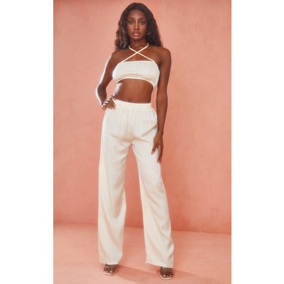 Stone Woven Wide Leg Pants