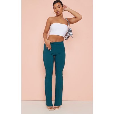 Teal Stretch Woven Skinny Flare Pants