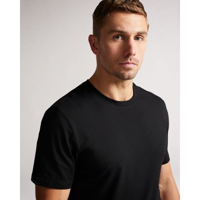 Ted Baker Men's Short Sleeve Plain T Shirt in Black, Hawking, Cotton