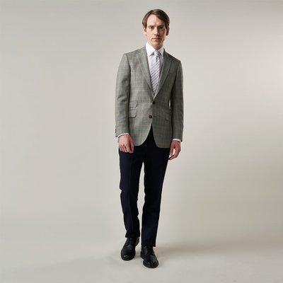 Beige Wool Prince-of-Wales Check Jacket