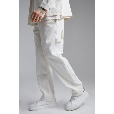 Men's Relaxed Fit Cord Carpenter Trouser - Cream - 30R, Cream