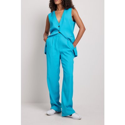 NA-KD Classic Wide Pleated Suit Pants - Blue