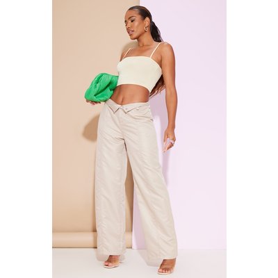 Basic Stone Slinky Strappy Crop Top