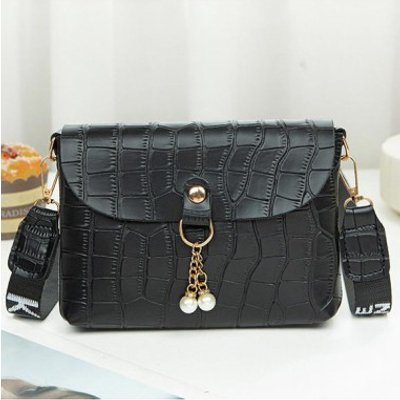 Black Pearl Tassel Magnetic Shoulder Bag