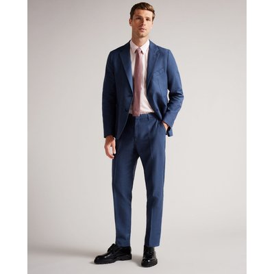 Ted Baker Men's Slim Fit Linen Trousers in Blue, Grinton