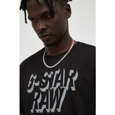 G-Star Raw t-shirt bawełniany kolor czarny z nadrukiem