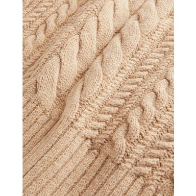 Cable Knit Jumper Beige Women Boden, Chinchilla Melange