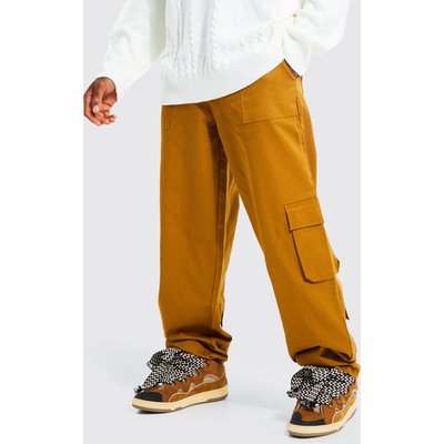 Men's Fixed Waist Oversized Cargo Trouser - Brown - 28, Brown