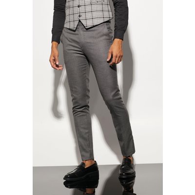 Mens Black Skinny Textured Suit Trouser, Black