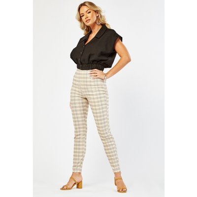 Plaid High Waist Trousers