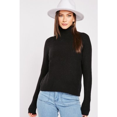 High Neck Ribbed Soft Knit Jumper