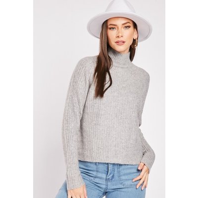 High Neck Ribbed Soft Knit Jumper