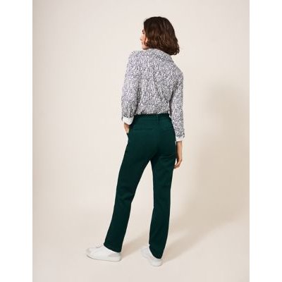 White Stuff Womens Tencel™ Rich Trousers with Stretch - 6 - Green, Green