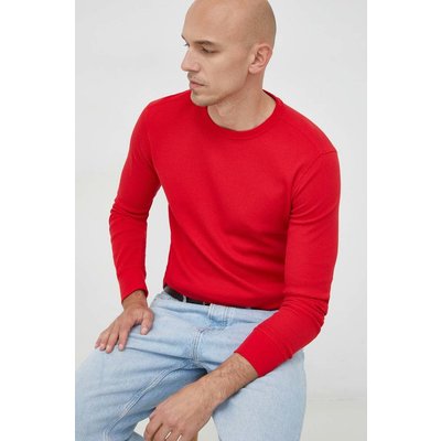 GAP longsleeve męski kolor czerwony gładki