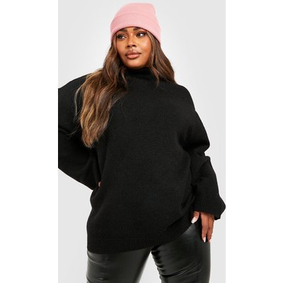 Womens Recycled Plus Soft Knit Roll Neck Jumper - Black - 22, Black