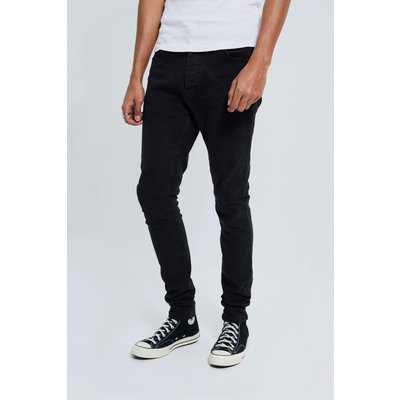 Mens Black Tall Stretch Skinny Fit Jeans, Black