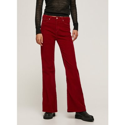 Willa Cord Flared Trousers in Cotton with High Waist