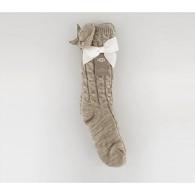 UGG Laila Bow Fleece Lined Socks Cream Gold