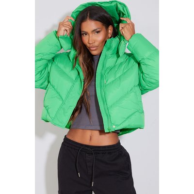 PrettyLittleThingGreen Hooded Bubble Puffer Jacket