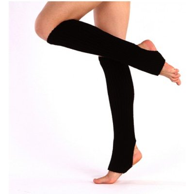 Black Acrylic Knee High Socks for Women