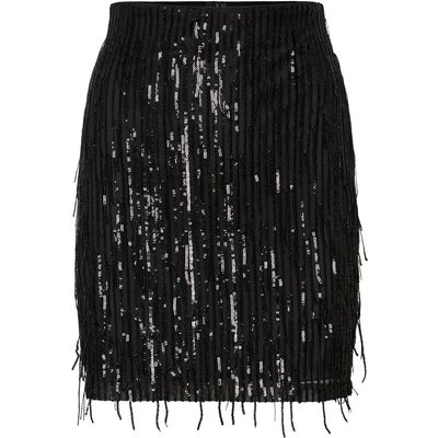 VERO MODA High Waist Glitter Mini Skirt Women Black