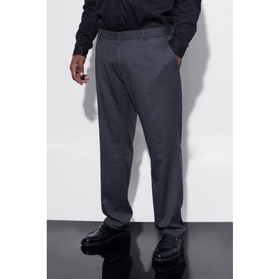 Mens Grey Plus Slim Fit Check Tailored Trouser, Grey