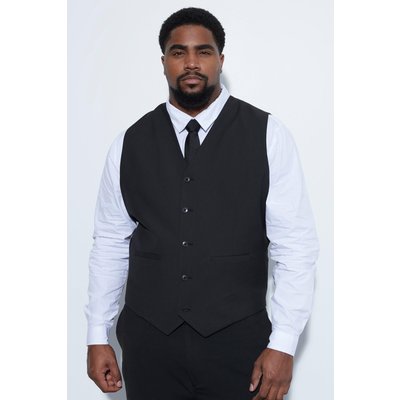 Mens Black Plus Slim Waistcoat, Black