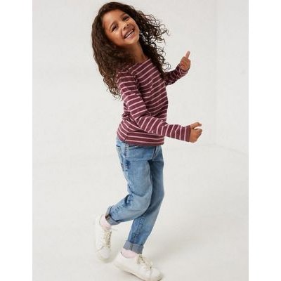 Fatface Girls Cotton Rich Striped Top (3 - 13 Yrs) - 4-5 Y - Purple, Purple