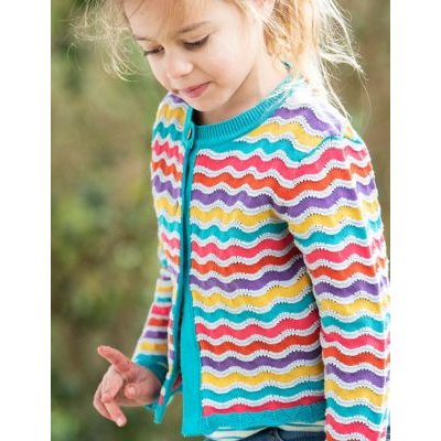 Frugi Girls Organic Cotton Rainbow Cardigan (0 - 10 Yrs) - 2-3 Y - Multi, Multi