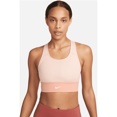 Nike Swoosh Women's Medium-Support 1-Piece Padded Longline Sports Bra - Pink