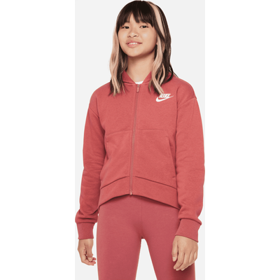 Nike Sportswear Club Fleece Older Kids' (Girls') Full-Zip Hoodie - Red