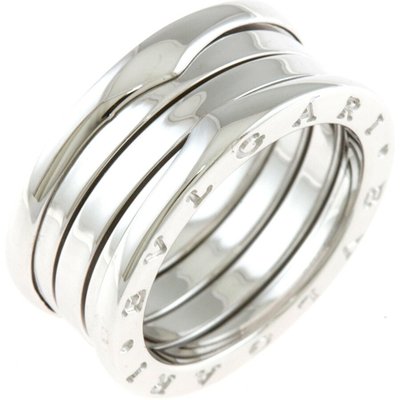 BVLGARI K18WG Ring / B Zero One 3 Band No. 10 # 51 Silver Ladies 18K K18 White Gold Accelerating