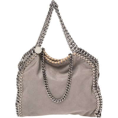 Stella McCartney Grey Faux Suede Mini Falabella Tote, Silver