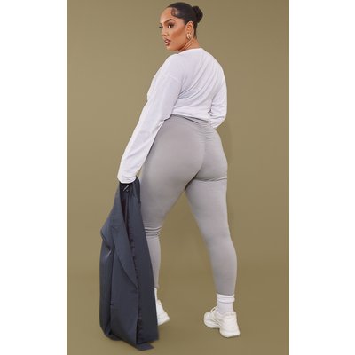 Plus Grey Marl Ruched Bum Leggings