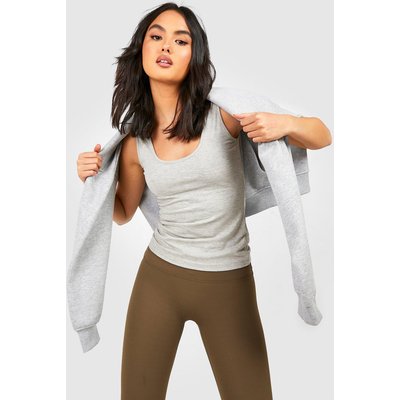 Womens Basic Wide Strap Vest - Grey - 10, Grey