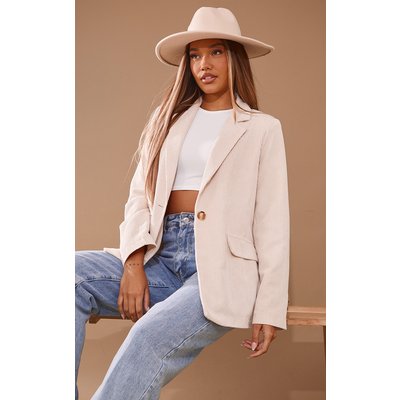 Cream Cord Single Breasted Blazer