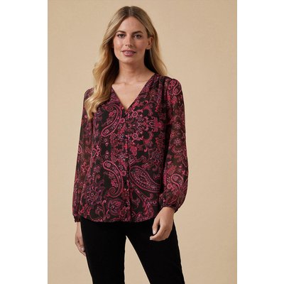 Womens Multi Paisley Button Through Shirt