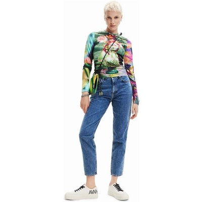 Desigual jeansy damskie high waist