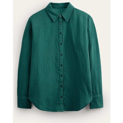 Cotton Texture Shirt Green Women Boden