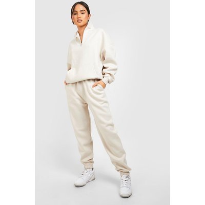 Womens Half Zip Seam Detail Sweatshirt Tracksuit - Beige - Xl, Beige