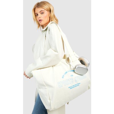 Womens Sports Studio Canvas Tote Bag - White - One Size, White