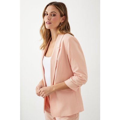 Womens Ruched Sleeve Blazer