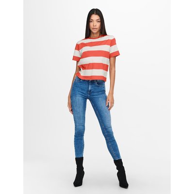 Striped Cotton T-Shirt with Short Sleeves